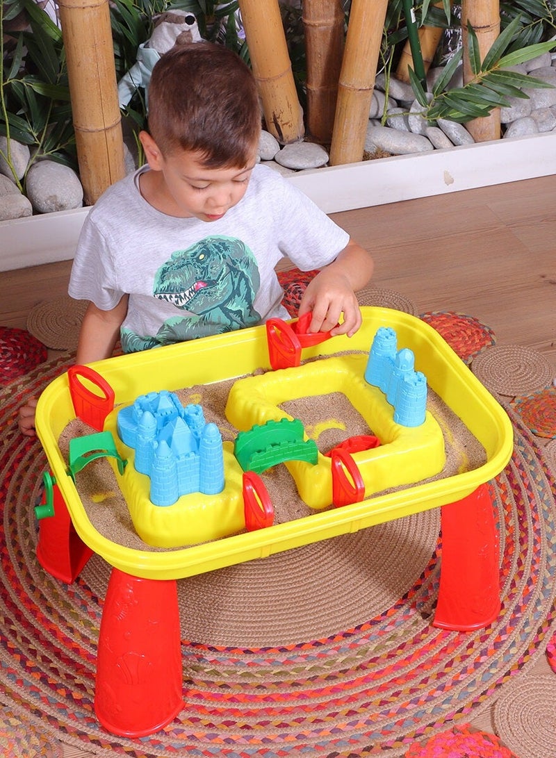 Ogi Mogi Toys Sand & Water Table, Durable Sensory Sandbox For Kids, Indoor & Outdoor Summer Activity Hands On Beach Game, 9 Piece Accessory Set, For Toddler Boys and Girls, 3+ years - Image 1